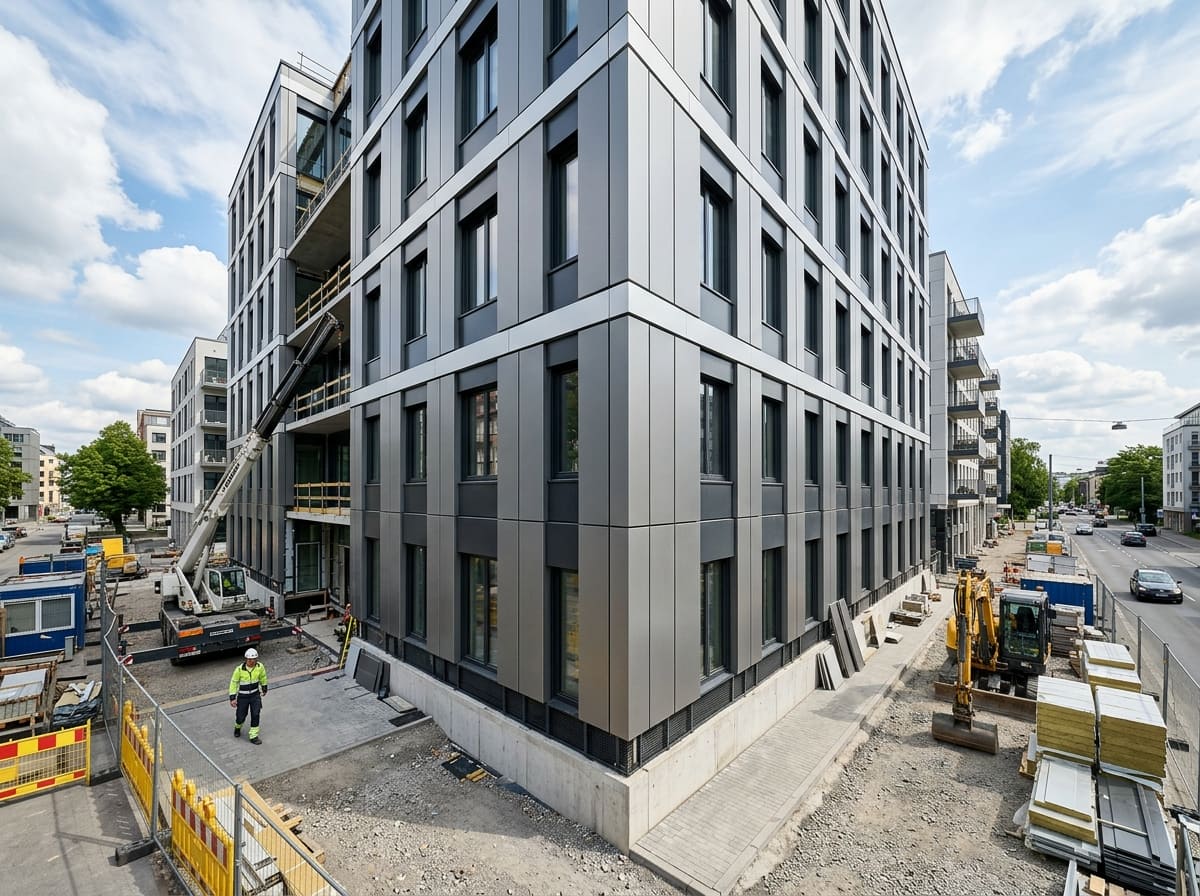 Монтаж вентиляции в вентилируемом фасаде из металлокассет